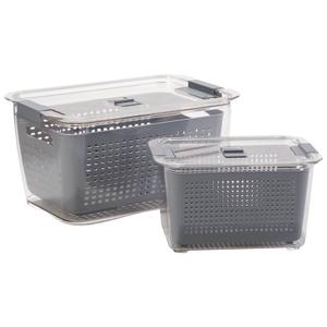 Famous Brand Fresh Produce Keepers w/ Vent Lids - Set of 2 alternate view