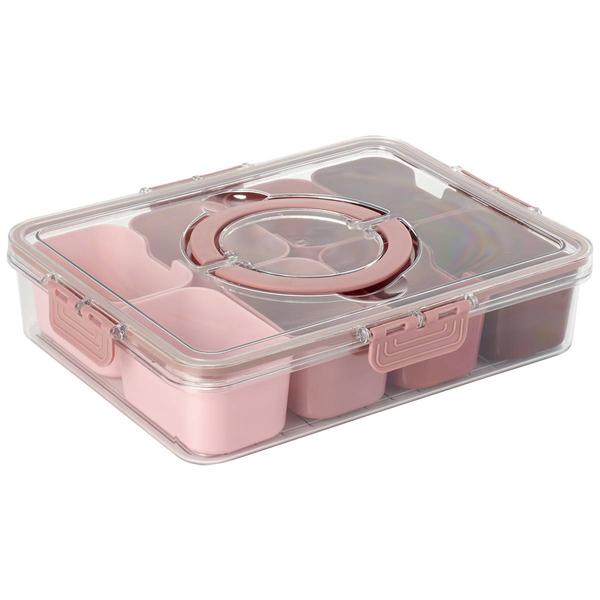 Famous Brand 8 Section Rectangle Food Container w/ Lid & Handles