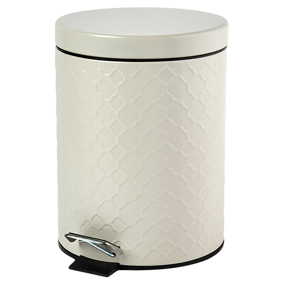 Bombay 5-Liter Embossed Tapestry Trash Can - Pale Grey