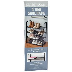 Famous Brand 12pr. Non-Woven Black Shoe Rack