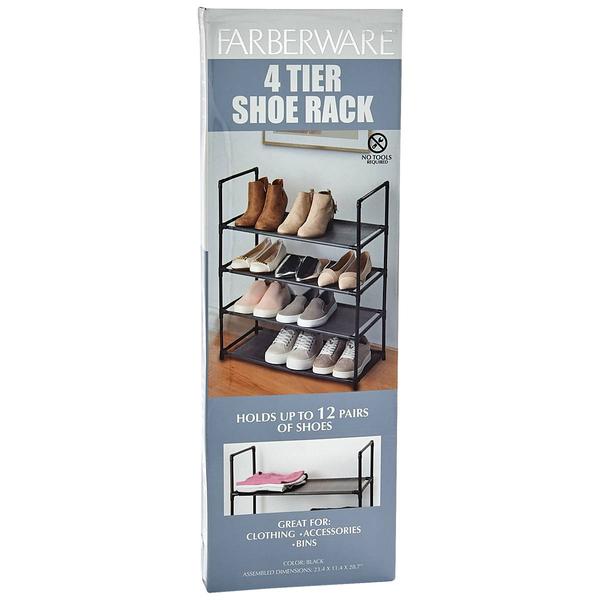 Famous Brand 12pr. Non-Woven Black Shoe Rack