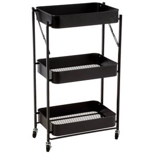 Famous Brand 3-Tier Foldable Rolling Cart
