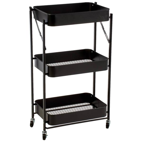 Famous Brand 3-Tier Foldable Rolling Cart