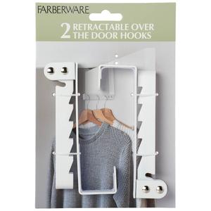 Famous Brand Retractable Over the Door Hooks - Set of 2