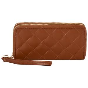 Womens Deluxity Quilted Double Zip Wallet