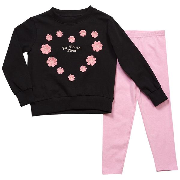 Girls (4-6x) Pink Angel(tm) La Vie en Fleur Sweatshirt & Leggings alternate view