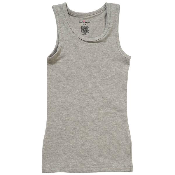 Girls (7-16) Pink Angel(tm) Lycra Tank Top - Medium Grey alternate view