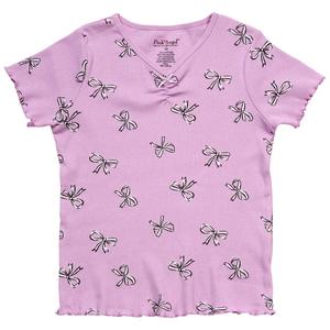 Girls (7-16) Pink Angel(tm) Cinch Front Bow Tee alternate view