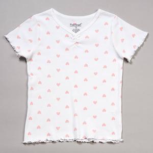 Girls (7-16) Pink Angel(tm) Cinch Front Bow Heart Tee