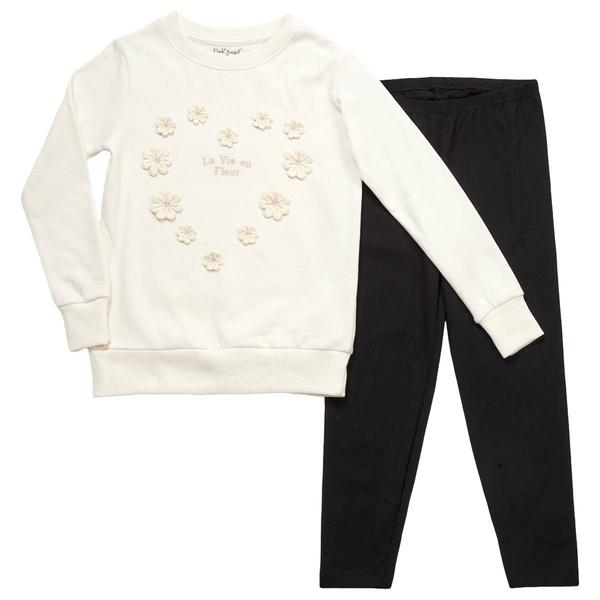 Girls (7-16) Pink Angel(tm) La Vie en Fleur Sweatshirt & Leggings alternate view