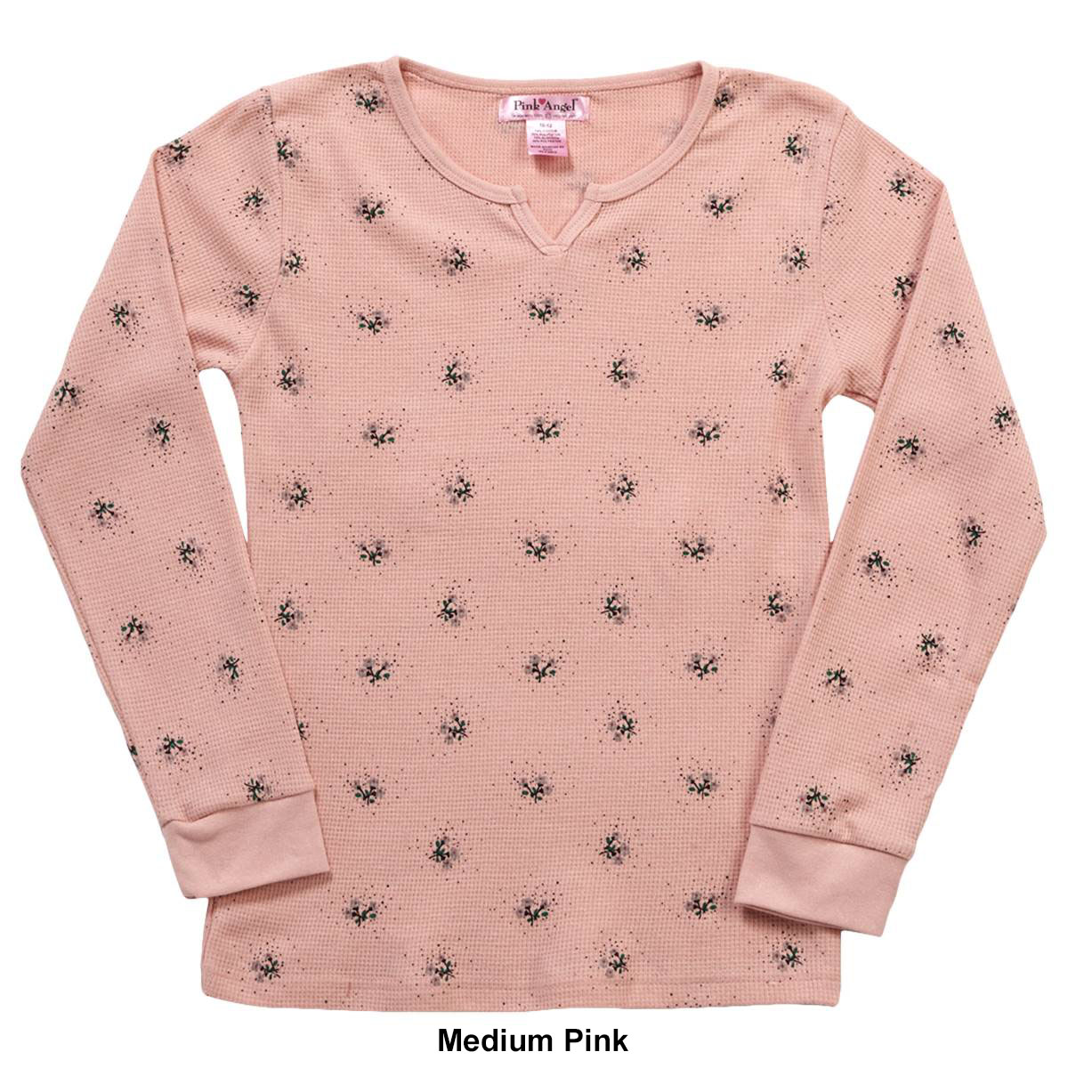 Girls (7-16) Pink Angel Floral Thermal Top