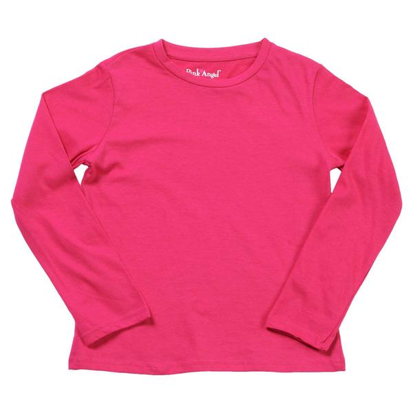 Girls (4-6x) Pink Angel(tm) Long Sleeve Basic Tee