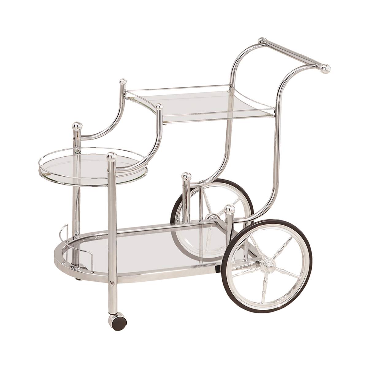 Coaster Chrome And Clear 3-Tier Serving Cart