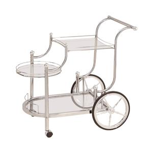 Coaster Chrome and Clear 3-Tier Serving Cart