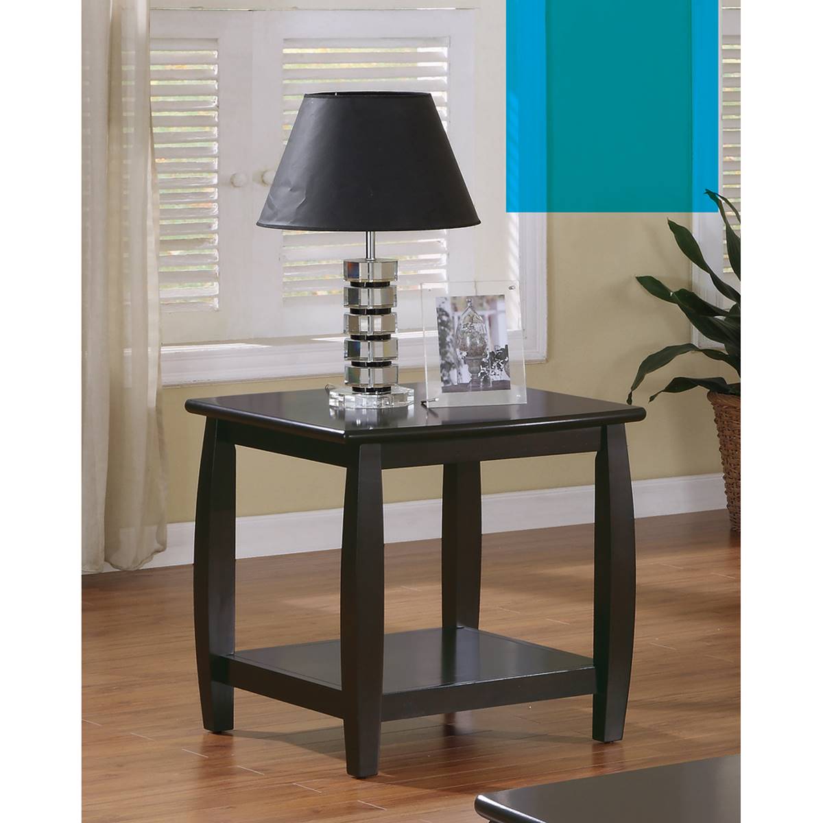 Coaster Square End Table With Bottom Shelf - Espresso