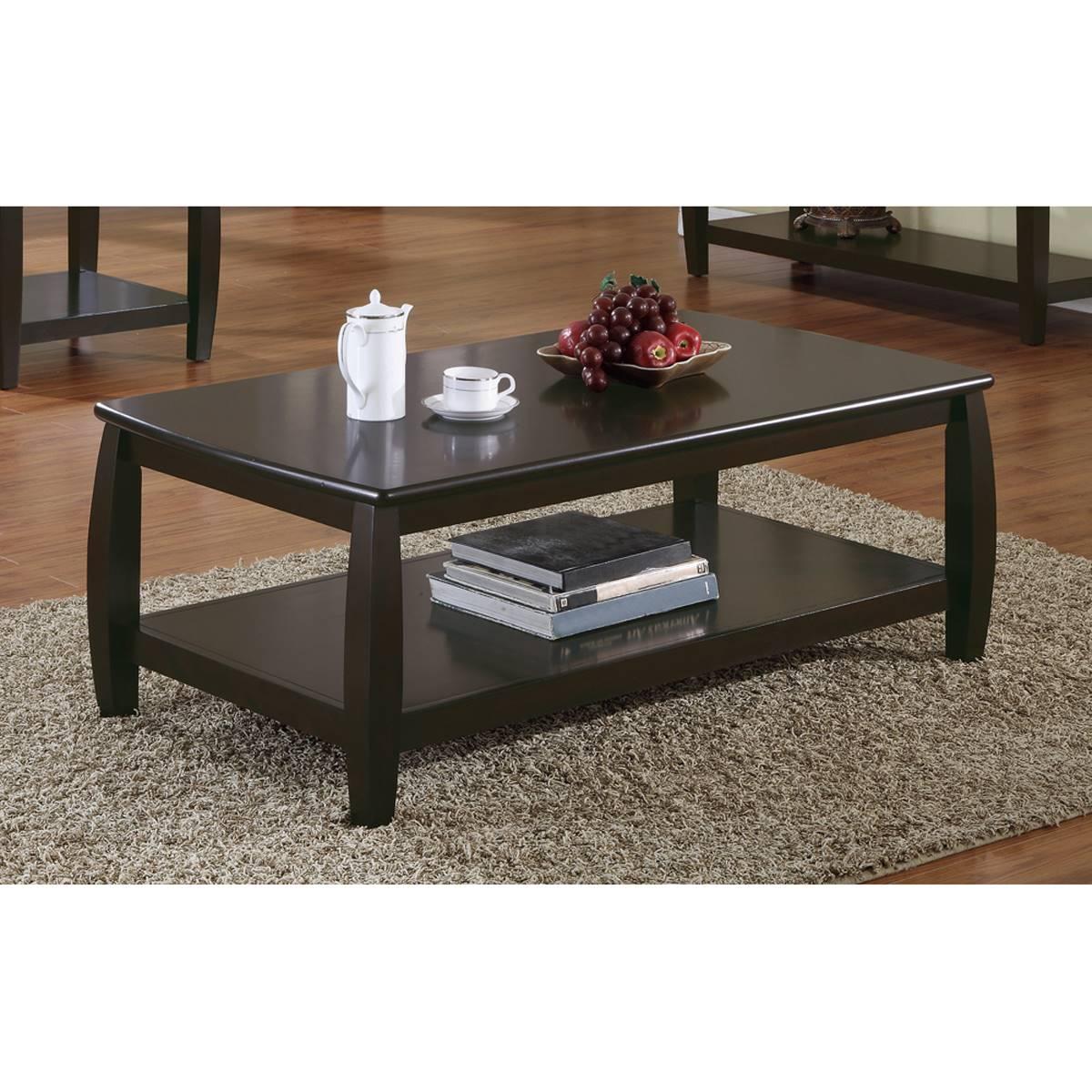 Coaster Rectangular Coffee Table With Lower Shelf - Espresso