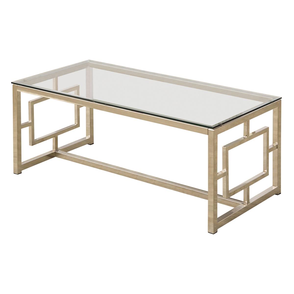 Coaster Rectangle Glass Top Coffee Table - Nickel