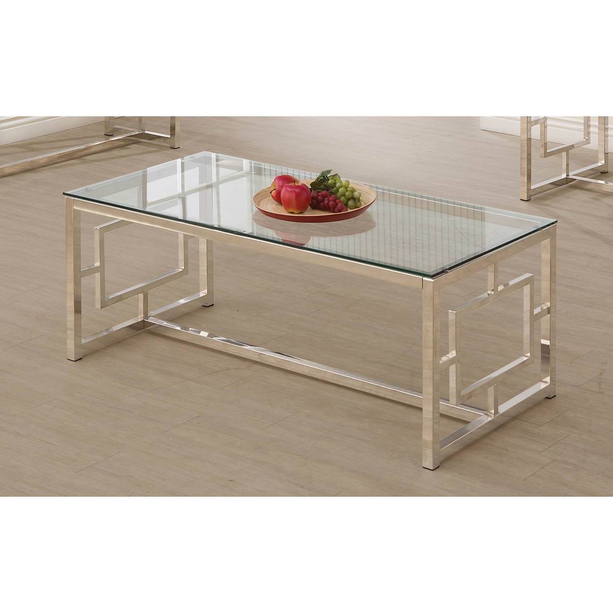 Coaster Rectangle Glass Top Coffee Table - Nickel