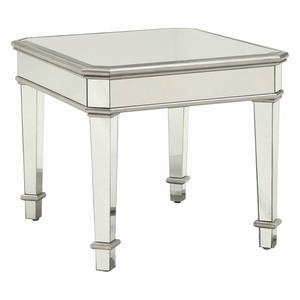 Coaster Cassandra Beveled Top End Table - Silver