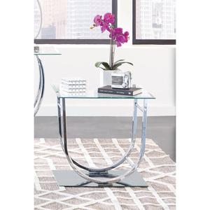 Coaster U-shaped End Table - Chrome alternate view