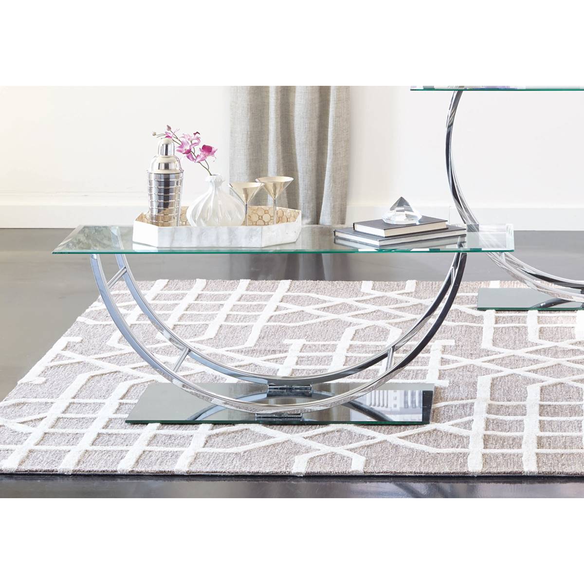 Coaster U-shaped Coffee Table - Chrome