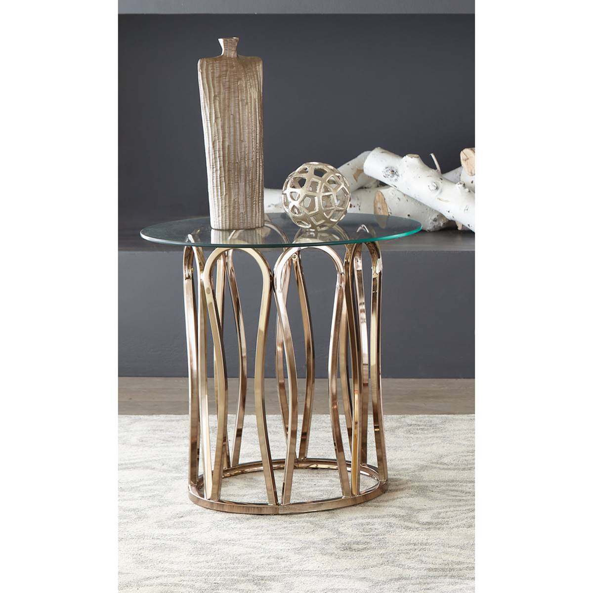 Coaster Monett Chocolate Chrome Round End Table