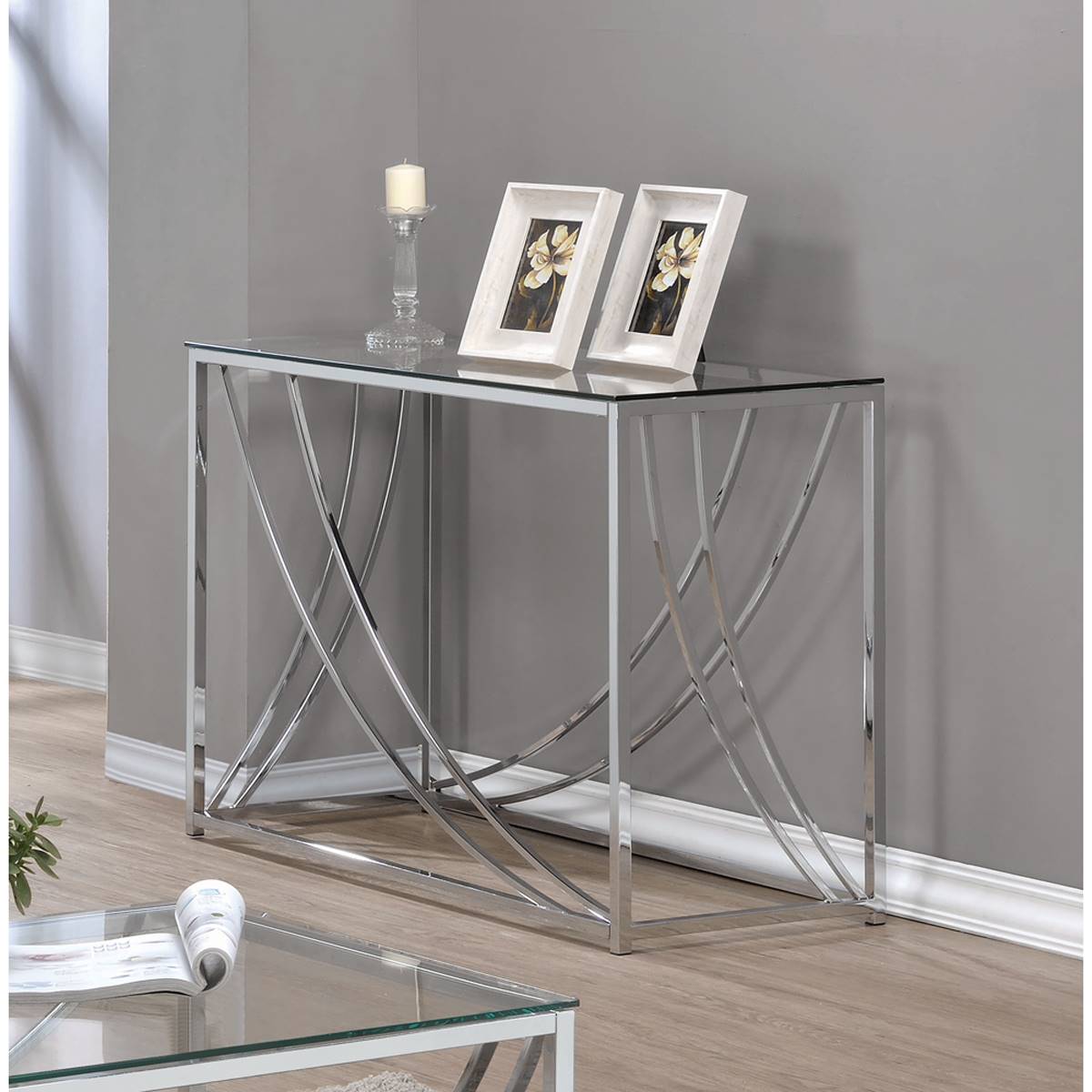 Coaster Glass Top Rectangular Sofa Table Accents