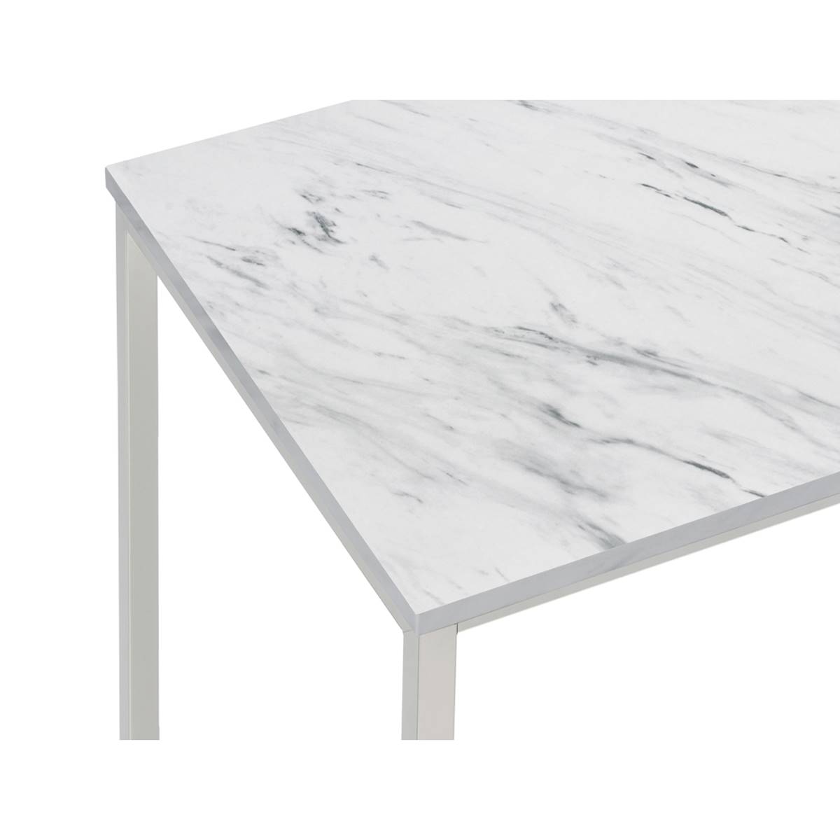 Coaster Coffee Table With Casters - White & Satin Nickel