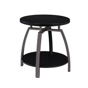 Coaster Round End Table - Dark Grey & Black Nickel alternate view