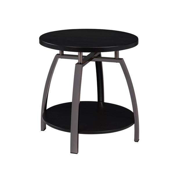 Coaster Round End Table - Dark Grey & Black Nickel alternate view