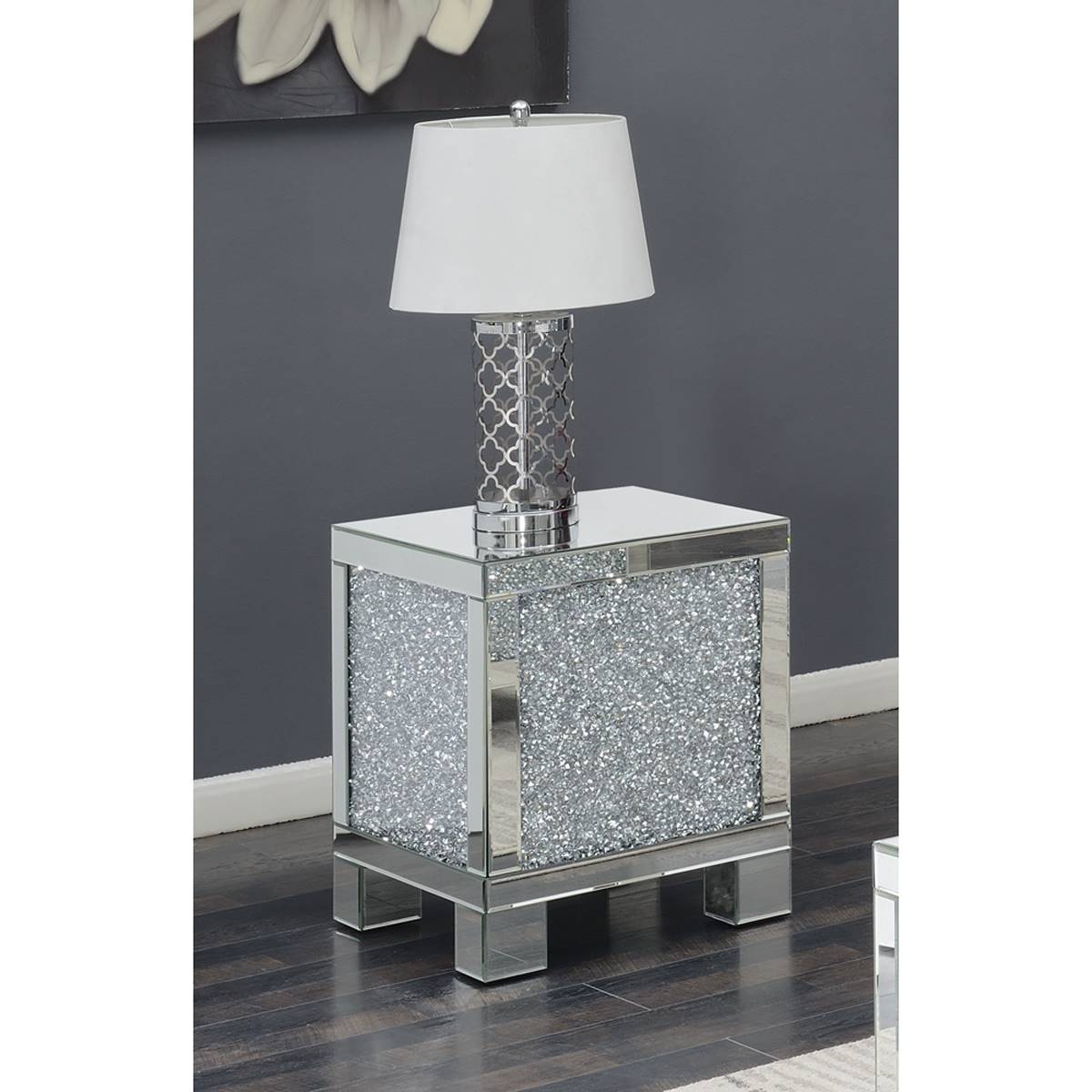 Coaster Layton Square End Table - Silver And Clear Mirror