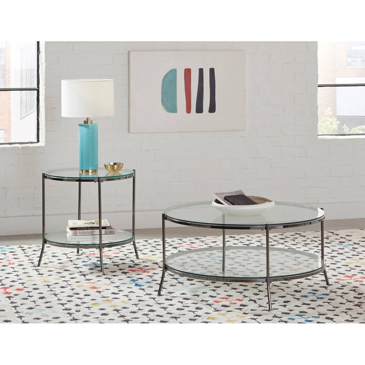 Coaster Round Glass Top End Table