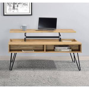 Coaster Lift Top Storage Coffee Table - Golden Oak & Black alternate view