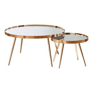 Coaster Sophia 2pc. Gold & Mirror Top Nesting Coffee Table alternate view