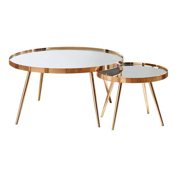 Coaster Sophia 2pc. Gold & Mirror Top Nesting Coffee Table alternate view
