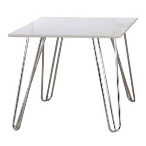 Coaster Hairpin Leg Square End Table - White and Chrome