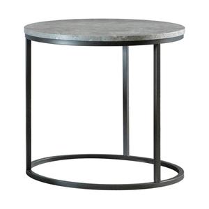 Coaster Faux Marble Round Top End Table - Grey & Gunmetal alternate view
