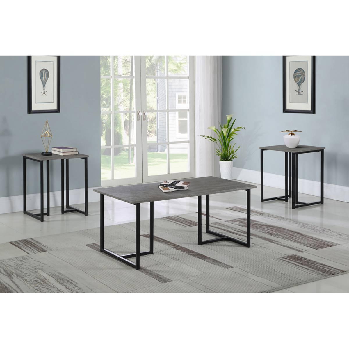 Coaster Hartsook Weathered& Black 3pc. Occasional Set