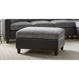 Coaster Pewter and Black Vinny Rectangle Upholstered Ottoman
