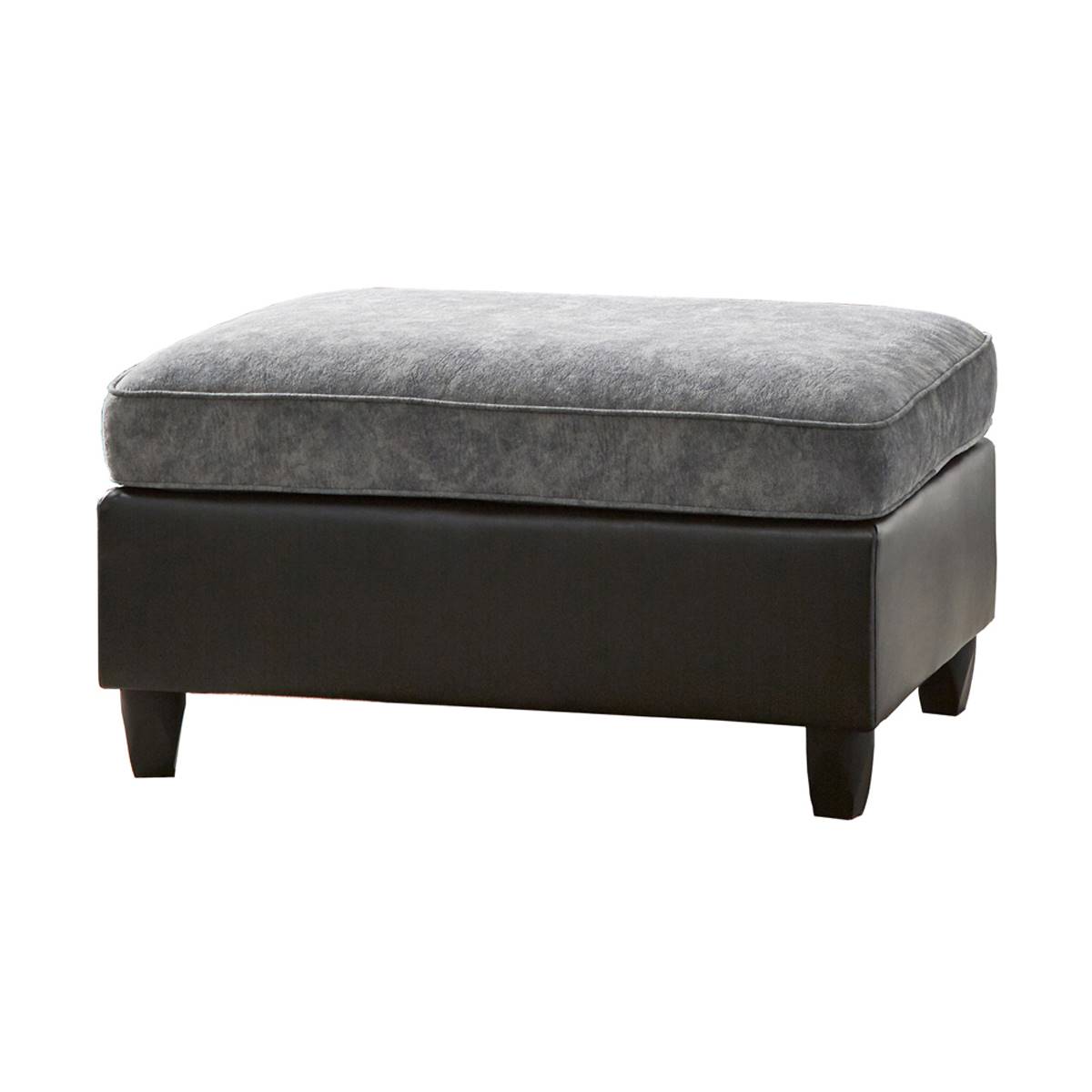 Coaster Pewter And Black Vinny Rectangle Upholstered Ottoman