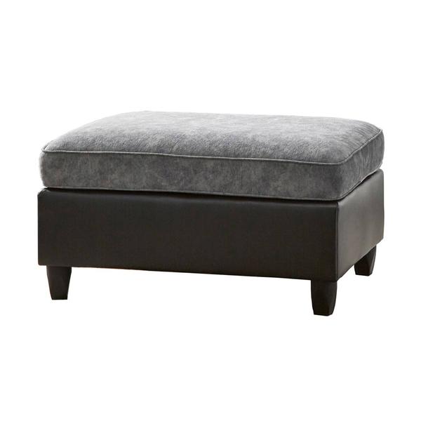 Coaster Pewter and Black Vinny Rectangle Upholstered Ottoman alternate view