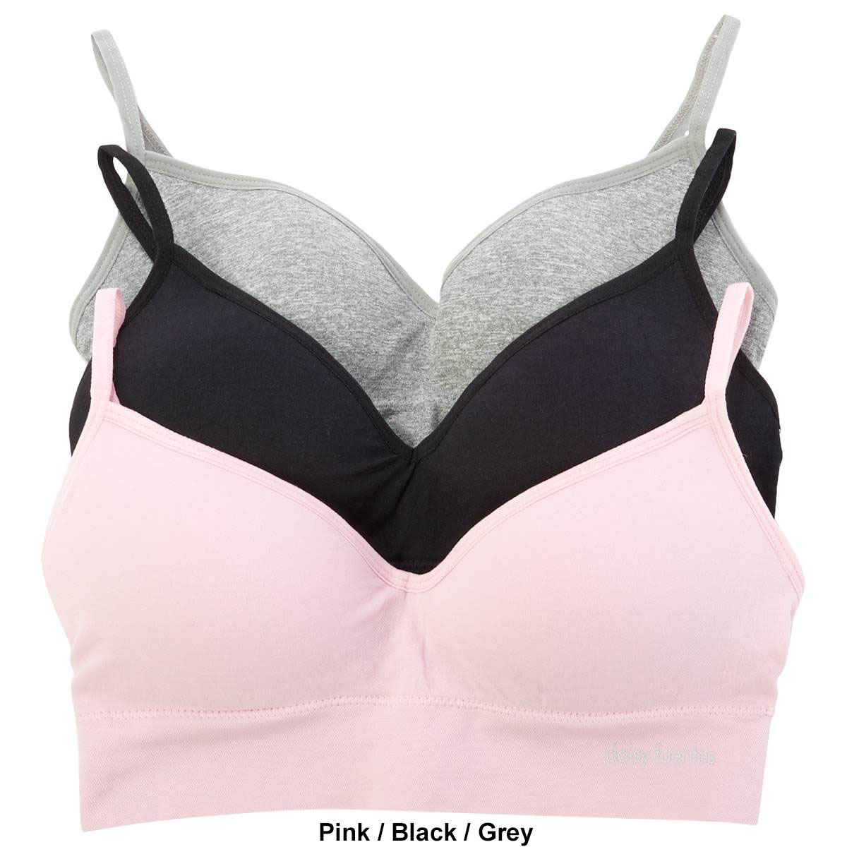 Womens Daisy Fuentes 3pk. Deep Plung Comfort Bralettes DF1433-3PK