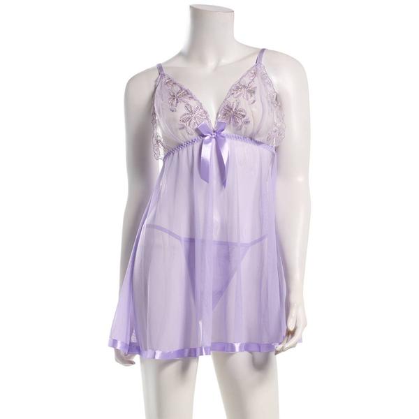 Womens Spree Intimates Pearl Lace & Mesh Babydoll 22242A