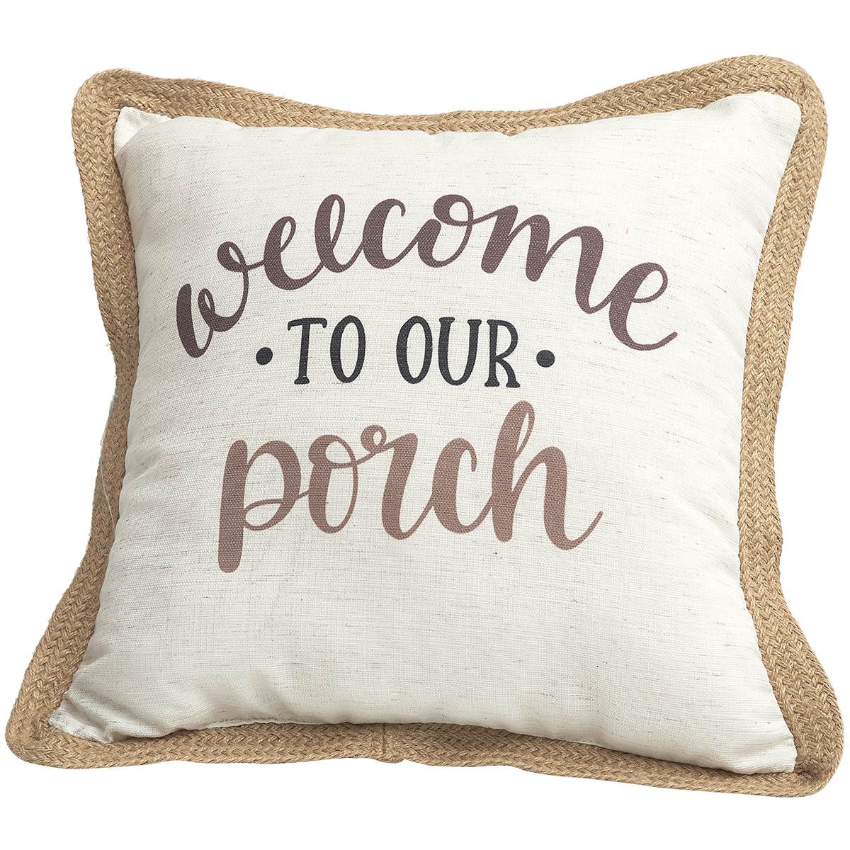 Welcome To Our Porch Decorative Pillow - 18x18