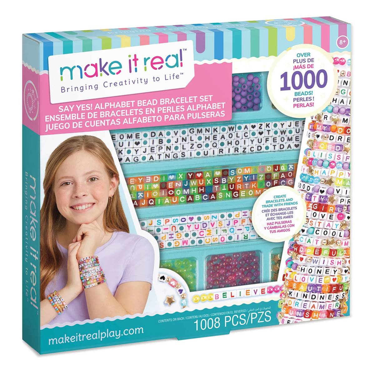 Make It Real(tm) Say Yes Alphabet Bead Bracelet Set