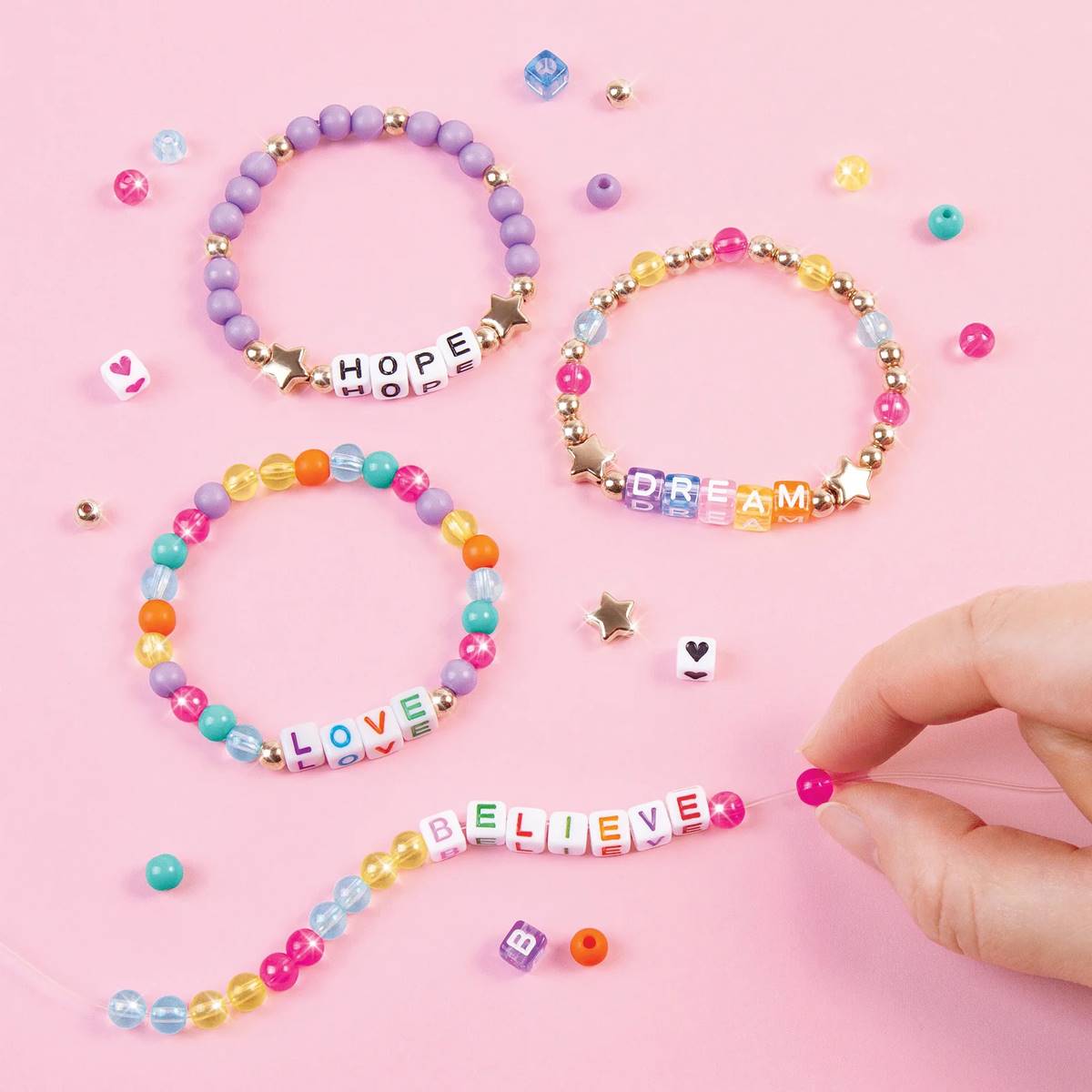 Make It Real(tm) Say Yes Alphabet Bead Bracelet Set