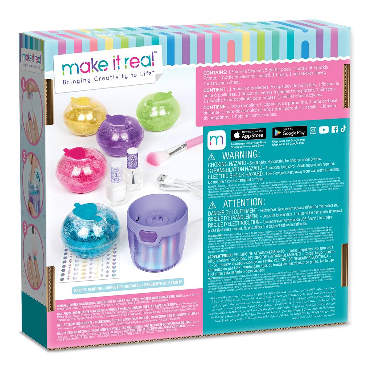 Make It Real Party Nails Glitter Design Set