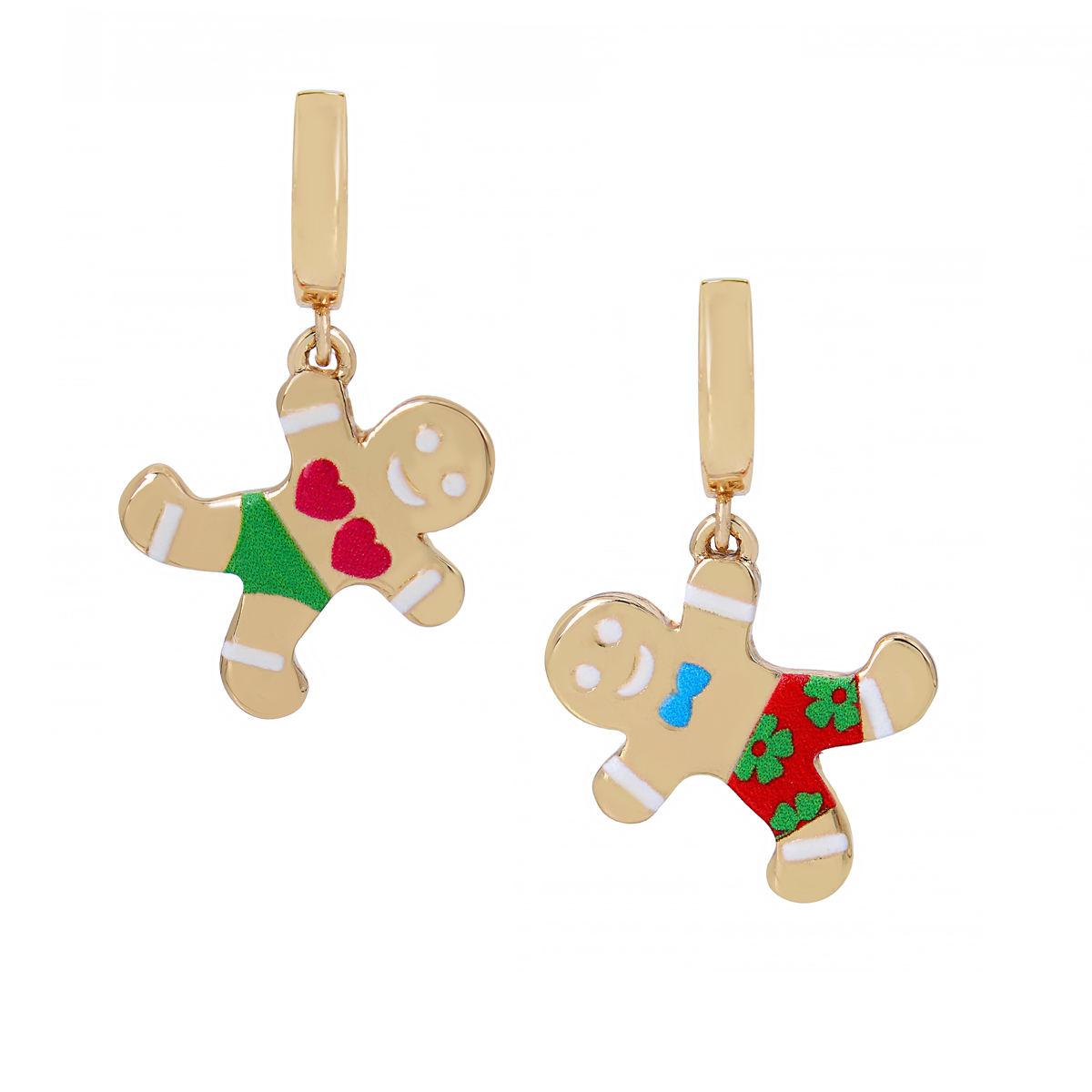 Betsey Johnson Gingerbread Charm Huggie Earrings