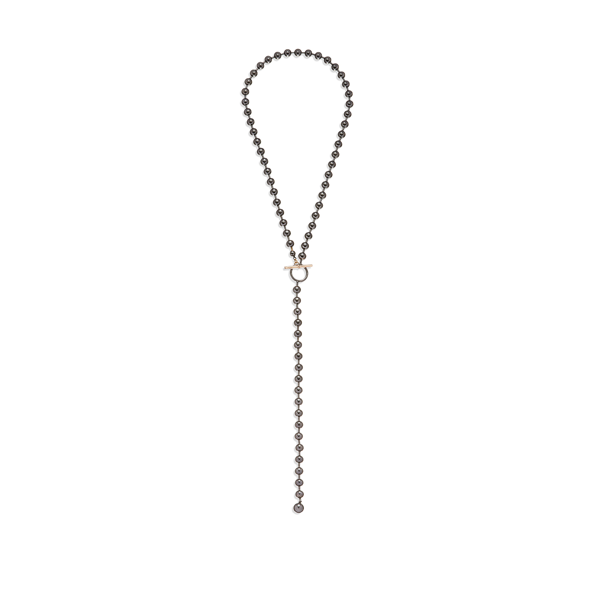 Steve Madden Two-Tone Ball Chain Y-Necklace