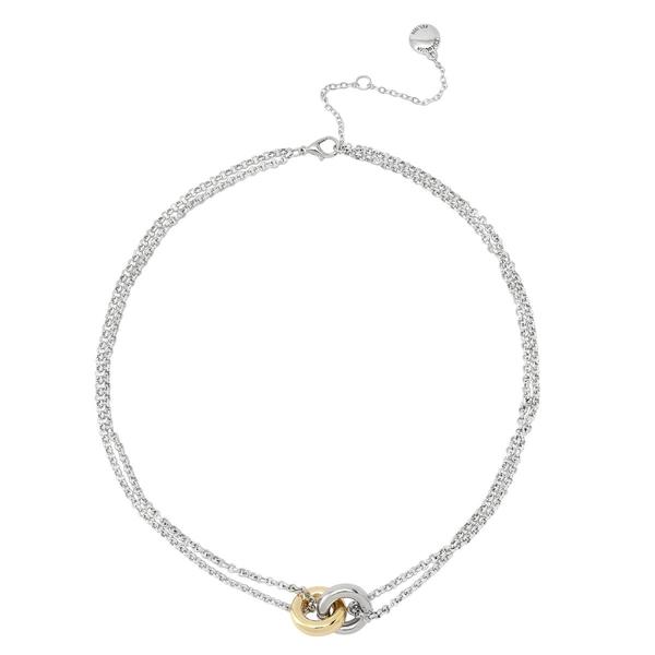 Steve Madden Two-Tone Interlocking Rings Pendant Necklace